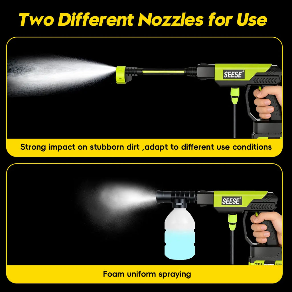 【Dealsforyoudays】Seese Cordless Pressure Washer and Single Port Charger Base, Bottle Portable Washer for Car,Home Cleaning & Garden Watering