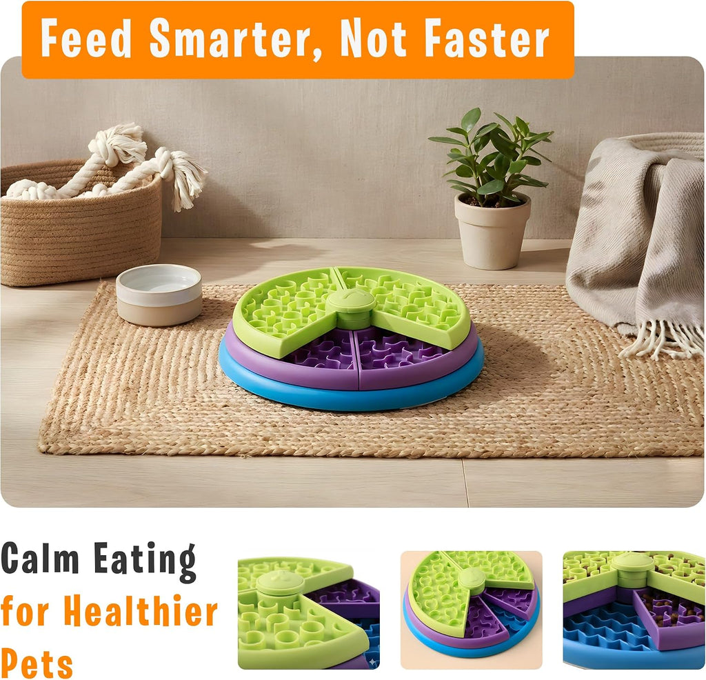 ® Slow Feeder Dog Bowl - 3-Level Interactive Puzzle Feeder with Non-Slip Silicone Base, Mental Stimulation Toy, Anxiety & Boredom Relief for Small, Medium, Large Dogs