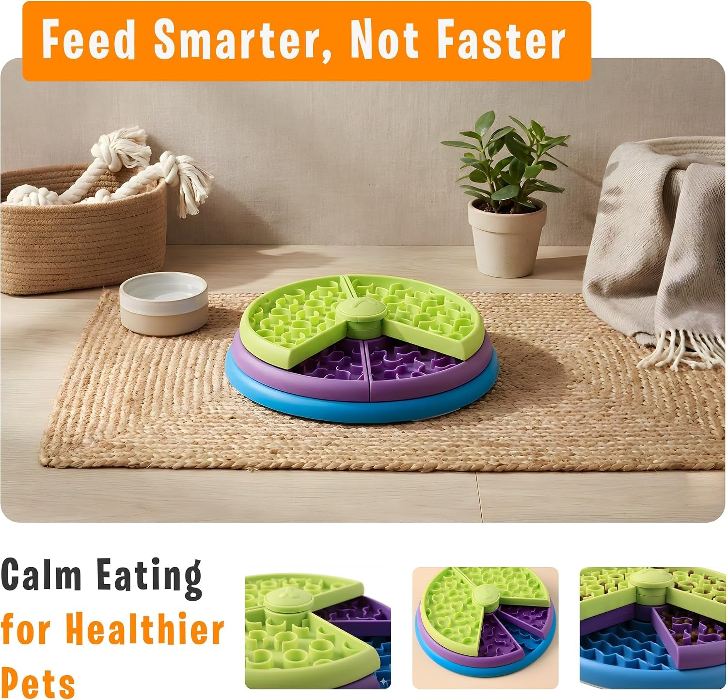 ® Slow Feeder Dog Bowl - 3-Level Interactive Puzzle Feeder with Non-Slip Silicone Base, Mental Stimulation Toy, Anxiety & Boredom Relief for Small, Medium, Large Dogs
