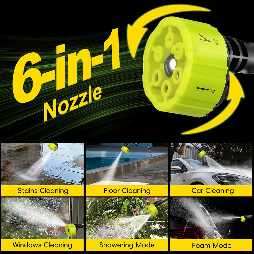 【Dealsforyoudays】Seese Cordless Pressure Washer and Single Port Charger Base, Bottle Portable Washer for Car,Home Cleaning & Garden Watering