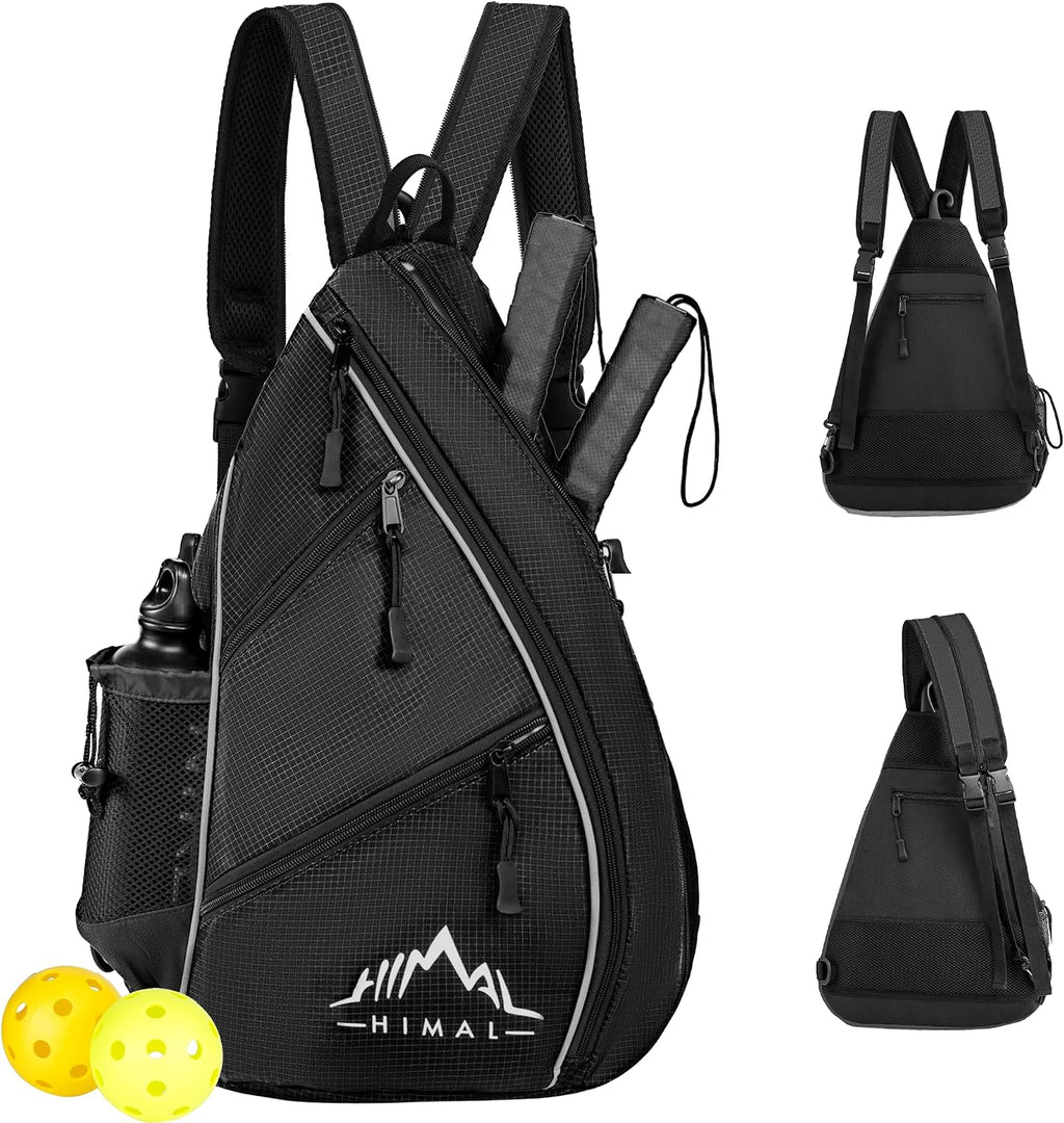 Himal Pickleball Bag Adjustable, Pickleball Backpack with Water Bottle Holder for Men and Women (Black)