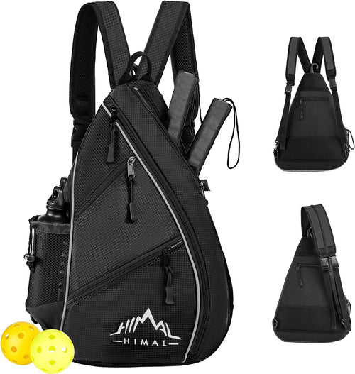 Himal Pickleball Bag Adjustable, Pickleball Backpack with Water Bottle Holder for Men and Women (Black)