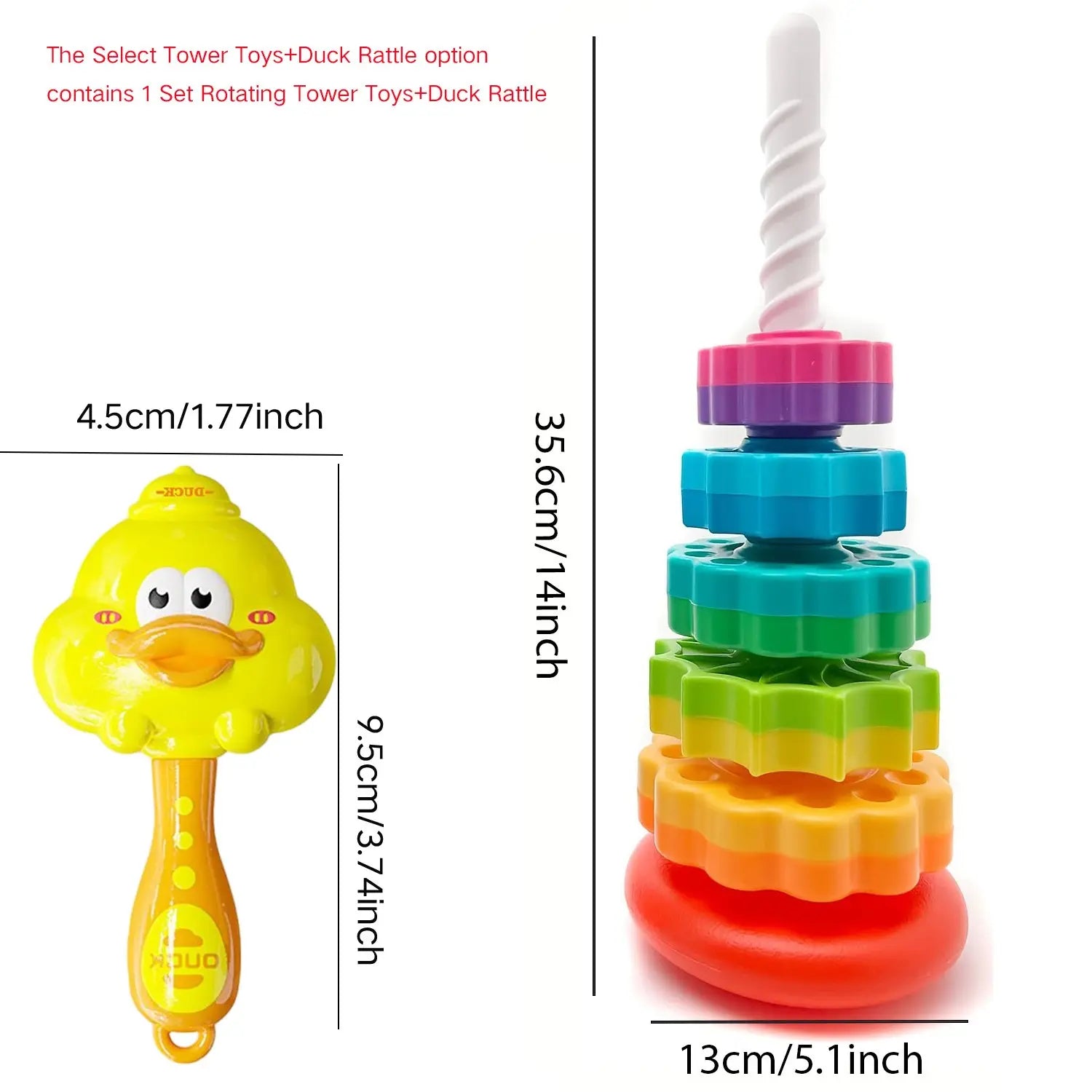 Rotating Tower Toy, 1 Set Early Education Color Recognition Toys, Parent-Child Interactive Game Toys, Educational Toy for Kids