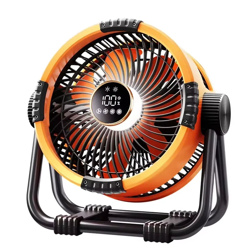 Multifunctional Outdoor Camping Fan Light Rechargeable Ceiling Fan with 3-Speed Night Light and Power Bank Portable Fan