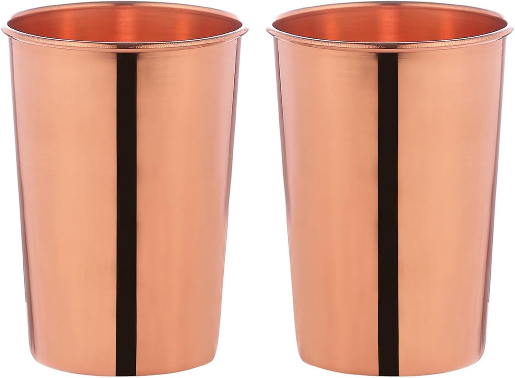 Elevate Your Hydration with Our Handmade Copper Cups Set of 2 - 10.14 Oz (300 Ml) - Enjoy Health Benefits of Pure Copper Drinking Tumblers!