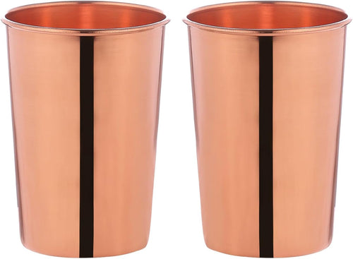 Elevate Your Hydration with Our Handmade Copper Cups Set of 2 - 10.14 Oz (300 Ml) - Enjoy Health Benefits of Pure Copper Drinking Tumblers!