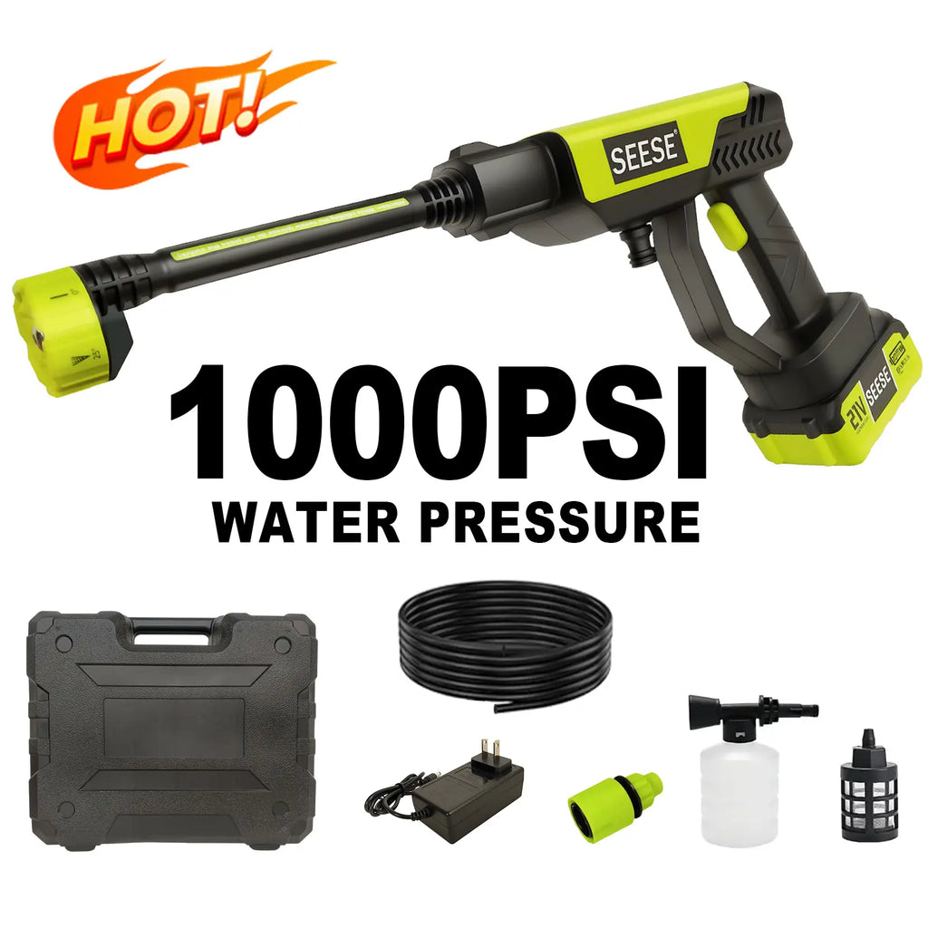 【Dealsforyoudays】Seese Cordless Pressure Washer and Single Port Charger Base, Bottle Portable Washer for Car,Home Cleaning & Garden Watering