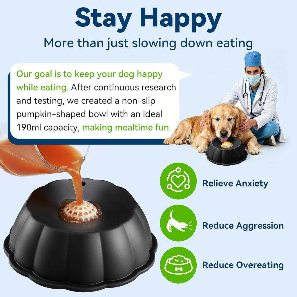 Transform Mealtime with Our Interactive Slow Feeder Dog Bowl - Perfect for Liquid Treats, Anxiety Relief, and Healthy Eating for All Breeds!