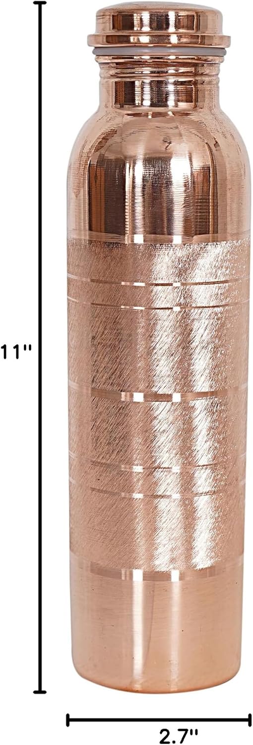 Elevate Your Hydration with the Leak-Proof 34 Oz Pure Copper Water Bottle - Handcrafted for Wellness