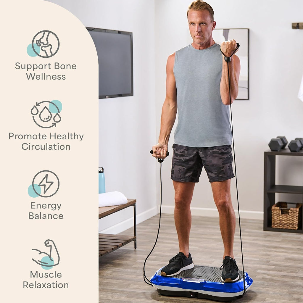 Waver Vibration Plate Exercise Machine – Elevate Your Fitness Journey with High-Intensity Vibration for Lymphatic Drainage and Full-Body Toning – Includes Loop Bands for Enhanced Workouts