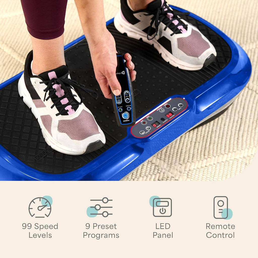 Waver Vibration Plate Exercise Machine – Elevate Your Fitness Journey with High-Intensity Vibration for Lymphatic Drainage and Full-Body Toning – Includes Loop Bands for Enhanced Workouts