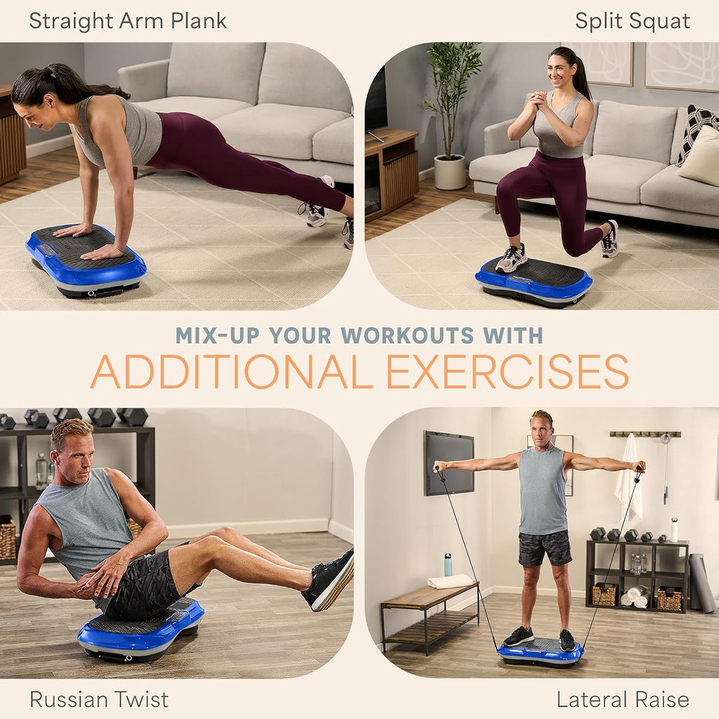Waver Vibration Plate Exercise Machine – Elevate Your Fitness Journey with High-Intensity Vibration for Lymphatic Drainage and Full-Body Toning – Includes Loop Bands for Enhanced Workouts