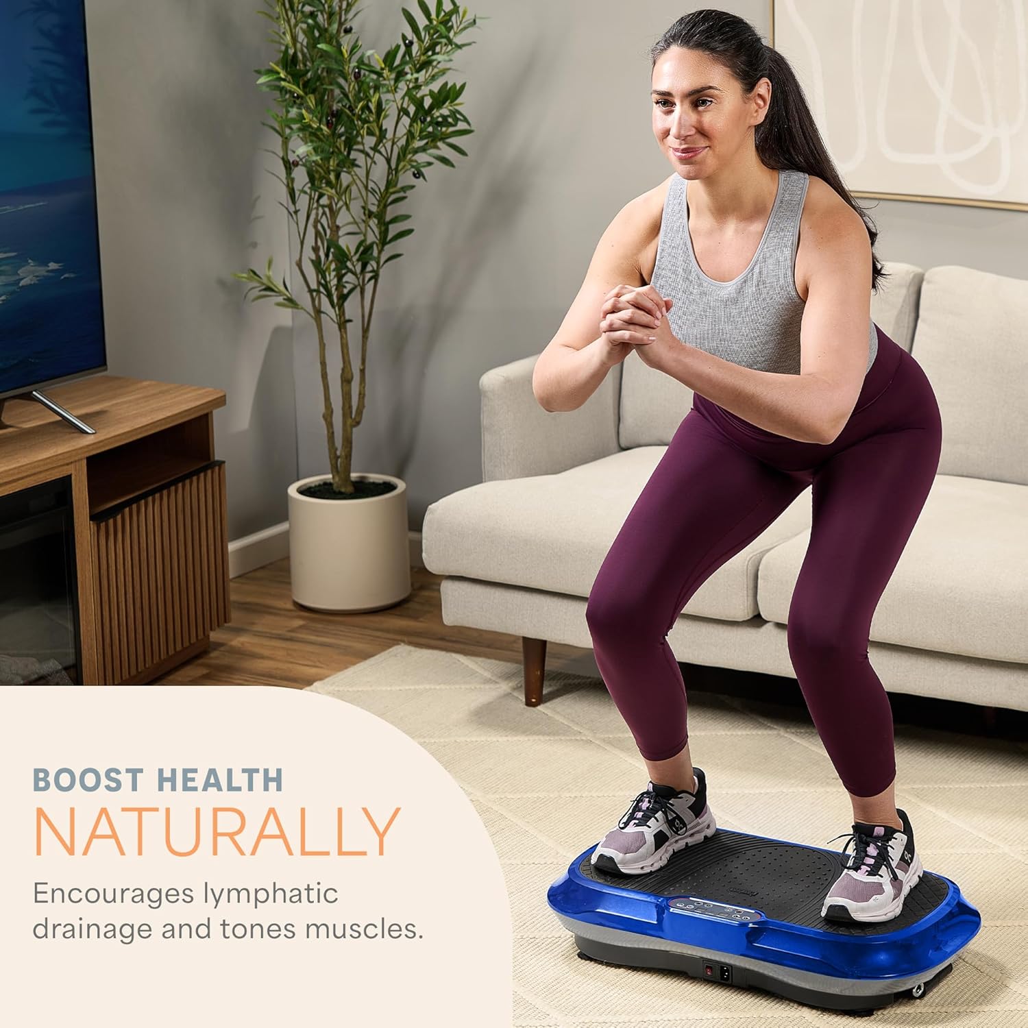 Waver Vibration Plate Exercise Machine – Elevate Your Fitness Journey with High-Intensity Vibration for Lymphatic Drainage and Full-Body Toning – Includes Loop Bands for Enhanced Workouts
