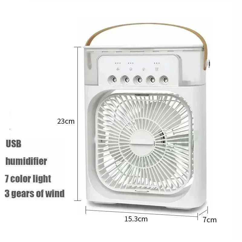 Stay Cool This Summer with the 3-in-1 Mini Air Cooler: Portable Fan, Air Conditioner, and Humidifier with LED Night Light and Adjustable Wind Speed