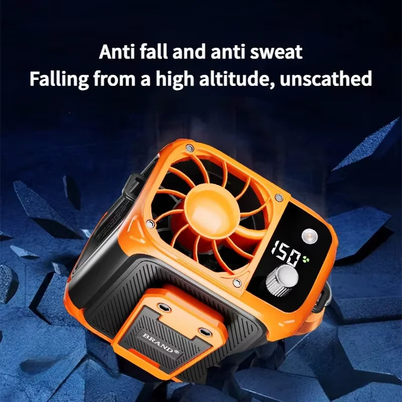 Experience Ultimate Comfort with Our High-Speed Waist Hanging Cooling Fan - USB Rechargeable 12000mAh Portable Personal Fan with 150 Adjustable Levels for Outdoor Adventures & Travel