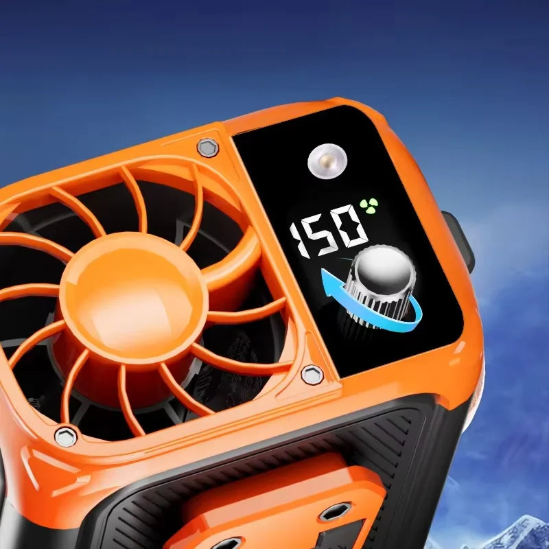 Experience Ultimate Comfort with Our High-Speed Waist Hanging Cooling Fan - USB Rechargeable 12000mAh Portable Personal Fan with 150 Adjustable Levels for Outdoor Adventures & Travel