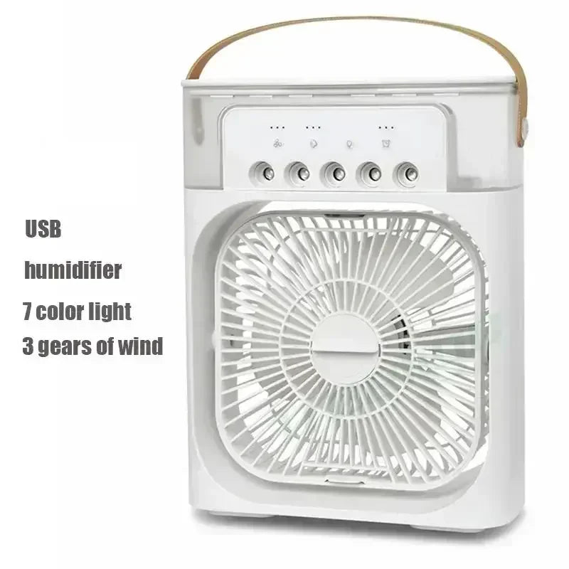 Stay Cool This Summer with the 3-in-1 Mini Air Cooler: Portable Fan, Air Conditioner, and Humidifier with LED Night Light and Adjustable Wind Speed