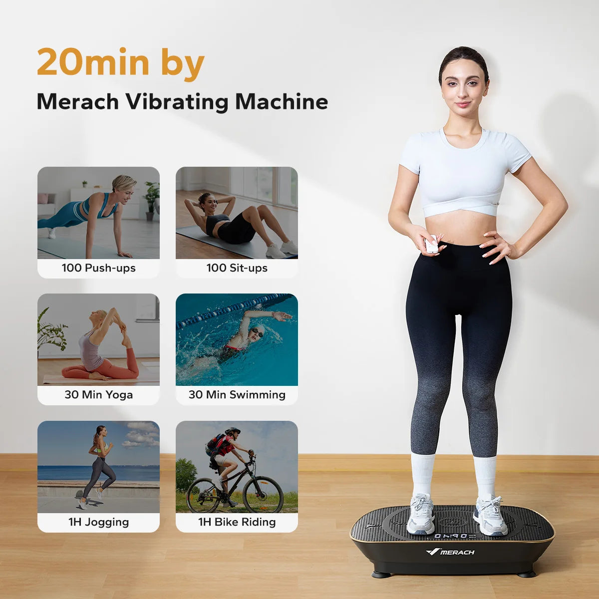Vibration Plate Exercise Machine Whole Body Workout Power Vibrate Fitness Platform Vibration Weight Loss&Shaping