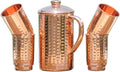 - Pure Copper Hammered Pitcher with 4 Copper Tumblers | Hammered Copper Pitcher and Tumblers for Ayurveda Health Benefits