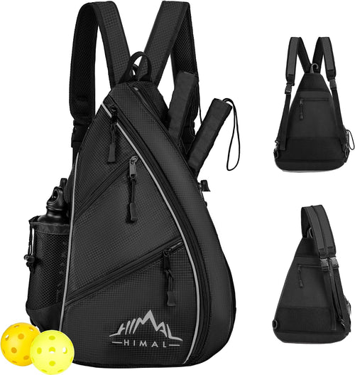 Himal Pickleball Bag Adjustable, Pickleball Backpack with Water Bottle Holder for Men and Women (Black)