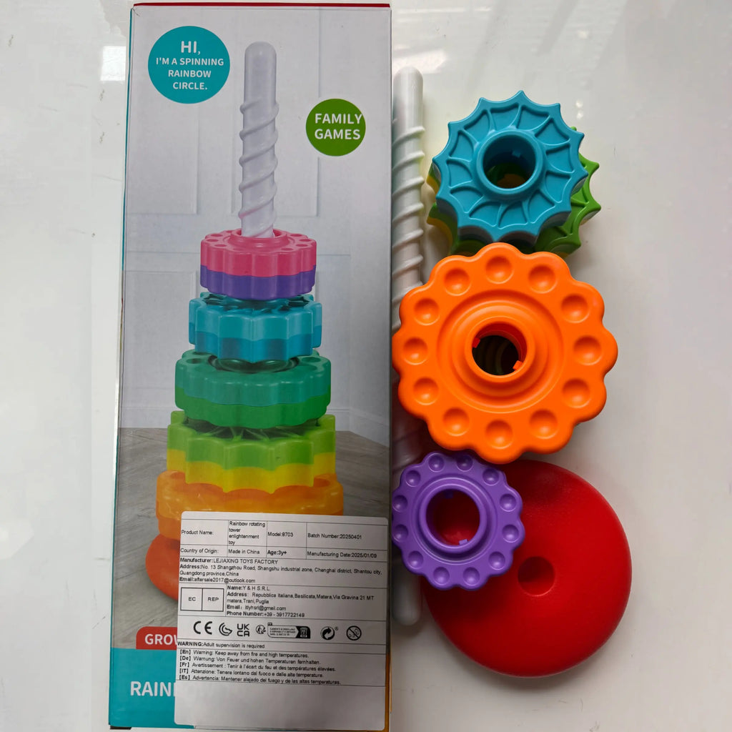 Rotating Tower Toy, 1 Set Early Education Color Recognition Toys, Parent-Child Interactive Game Toys, Educational Toy for Kids